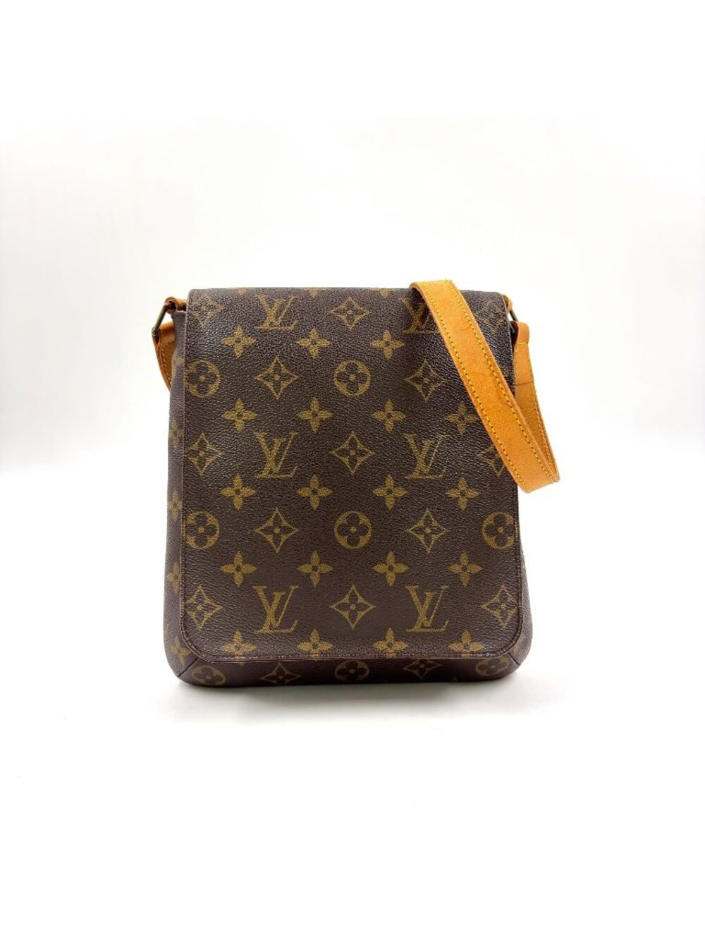 Louis Vuitton Musette Salsa Short Strap Monogram Leather Brown Shoulder Bag Gold